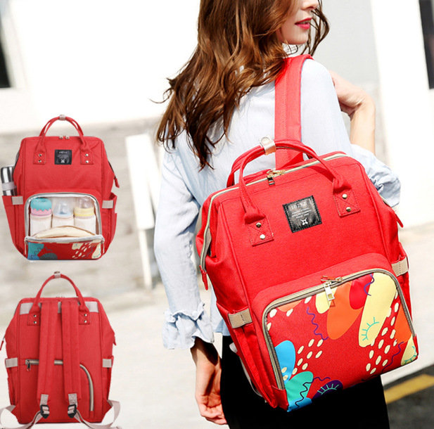 Print Diaper Mommy Bags Backpack Multi-functional Wawterproof Durable Shoulder Bags