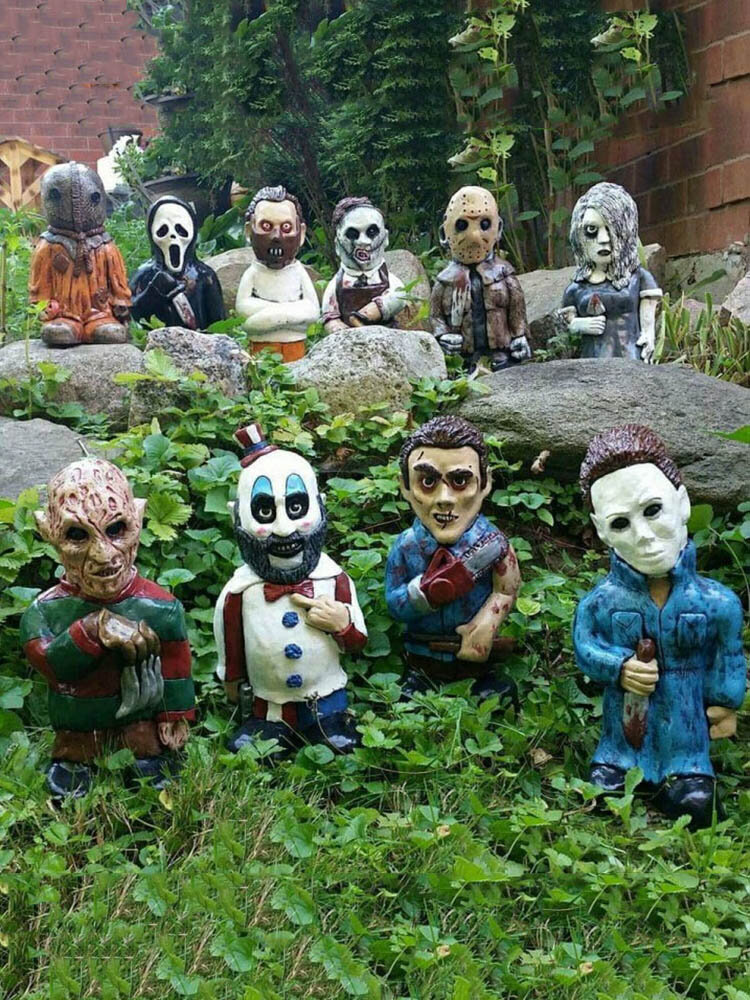 1 PC Resin Creativity Horror Movie Gnome Dwarf Garden Zombie Ghostly Undead Vintage Sculpture Halloween Garden Decoration Tool