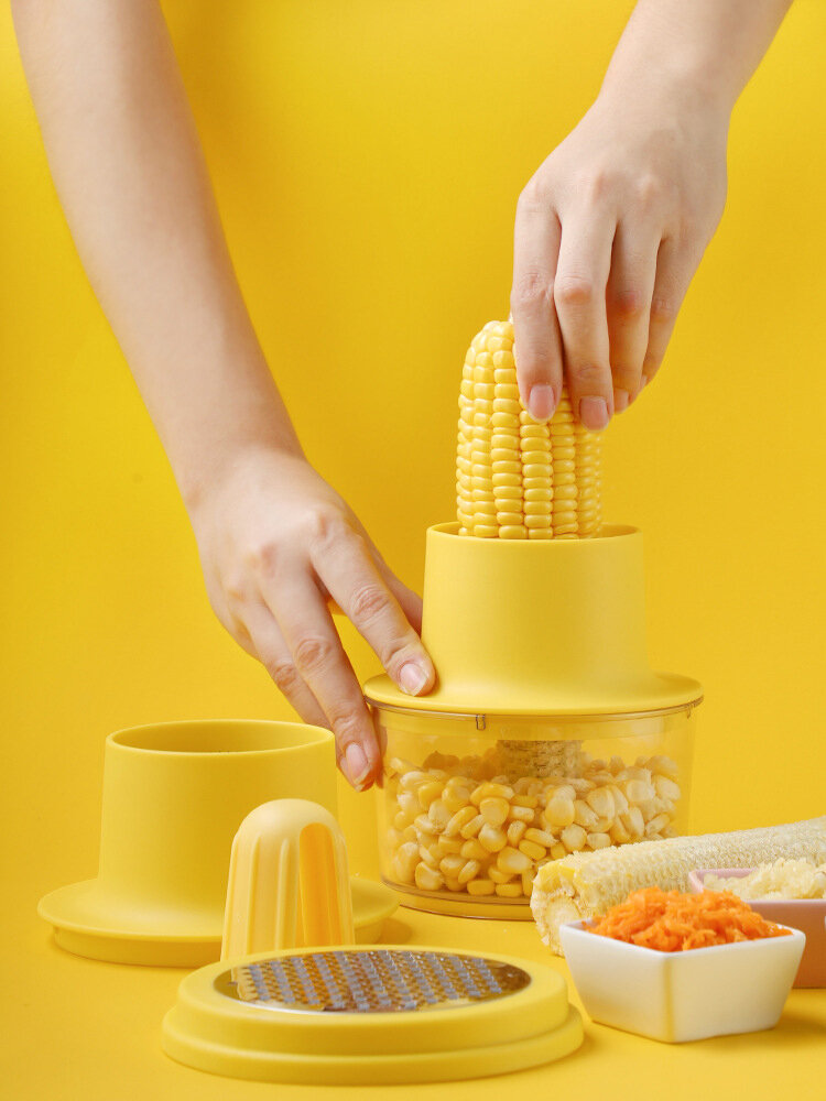 

Multifunctional Creative Home Gadgets Corn Stripper Peeler Cob Cutter Remove Kitchen Accessories Cooking Tools Cob Remov, Yellow