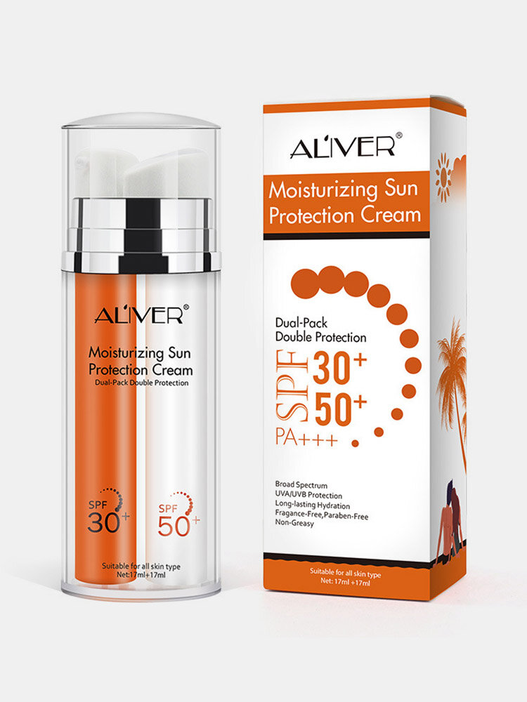 Refreshing Sunscreen Cream SPF30+ SPF50+ Facial Body Protection Whitening Anti-aging Sunblock