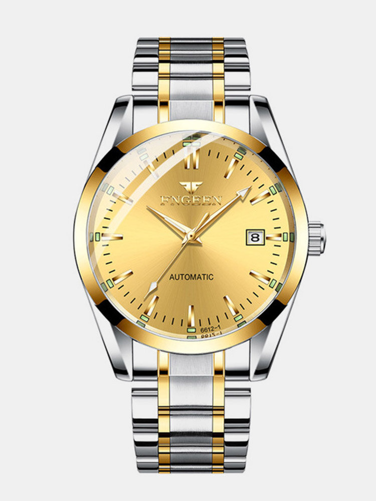 Fashion Men Business Style Full Steel Watch Luminous Display Automatic Mechanical Watch