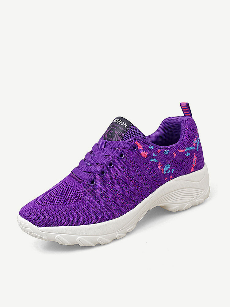 Women Knitted Comfy Breathable Cushioned Sports Casual Sneakers