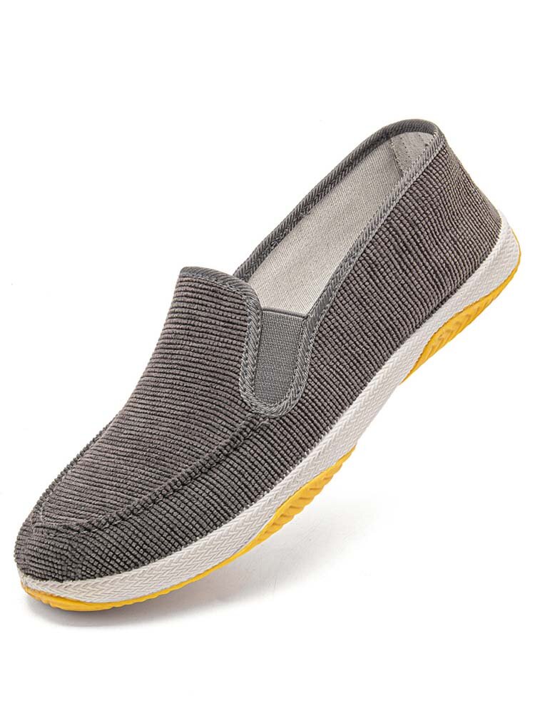 Men Breathable Cloth Slip On Brief Casual Shoes