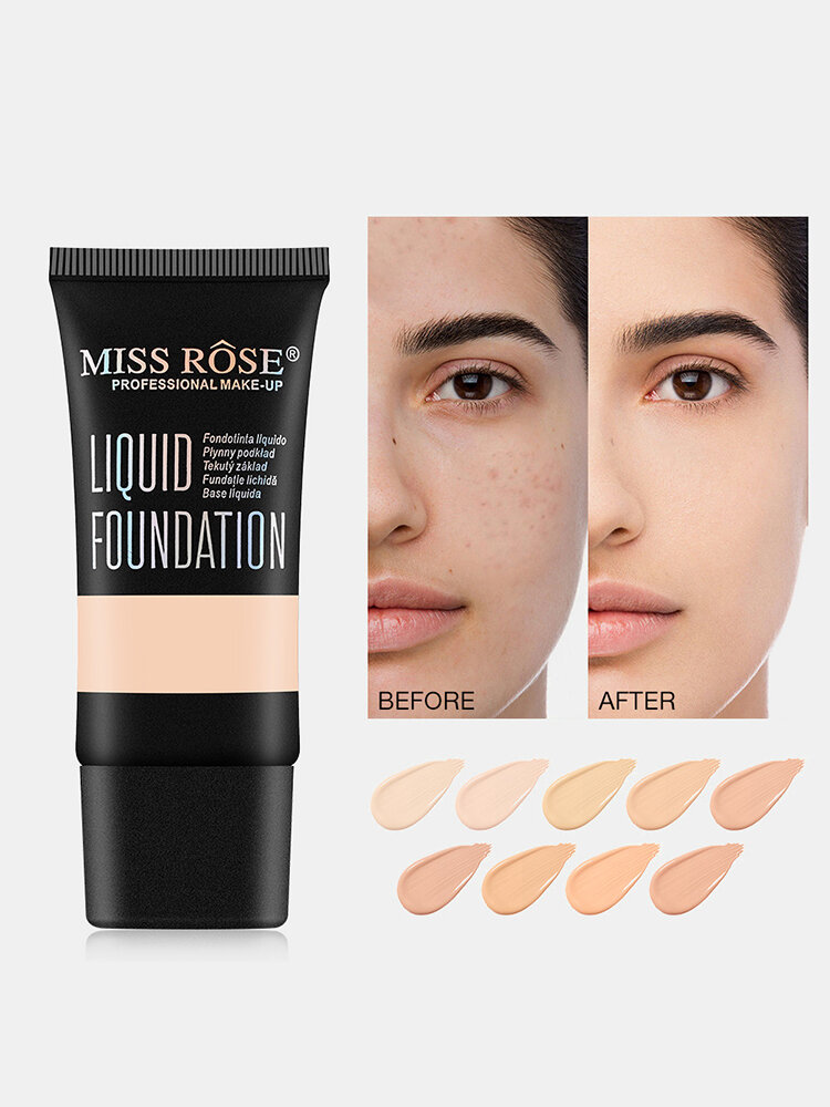 

9 Colors Face Liquid Foundation Full Coverage Waterproof Facial Concealer Cream