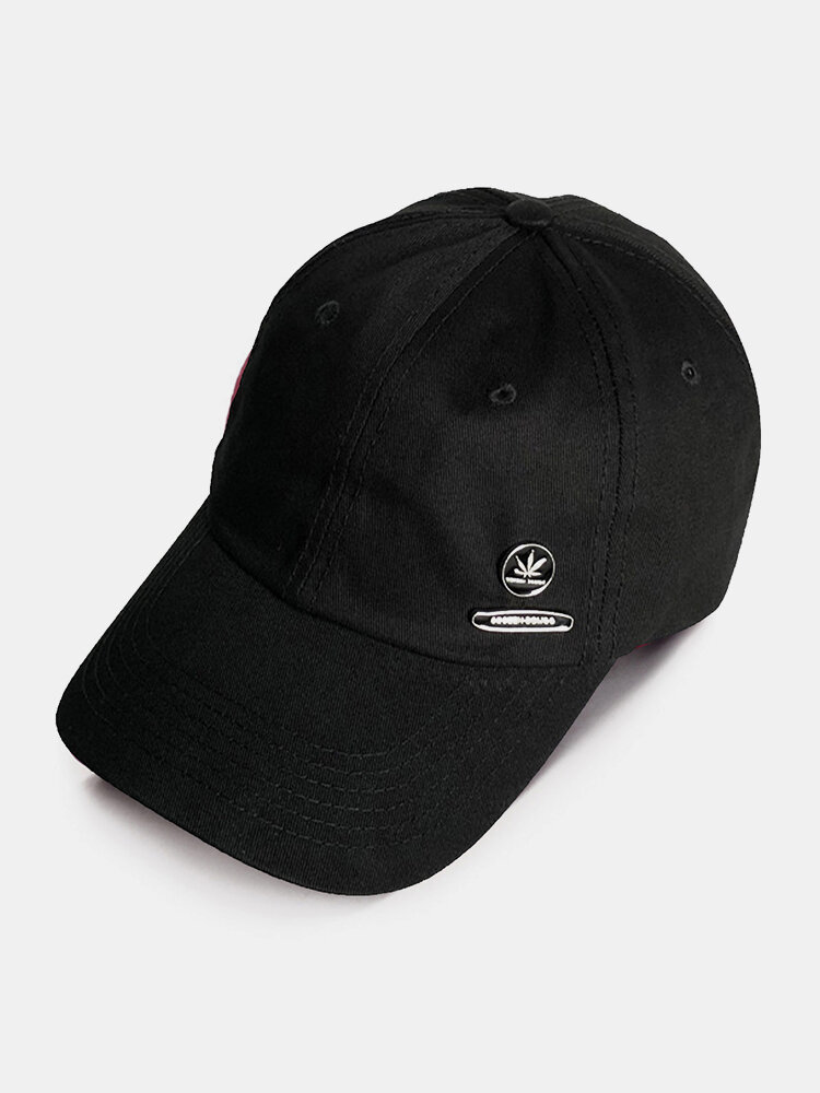 Unisex Cotton Metal Badge Decor Fashion Outdoor Sunshade Baseball Hat