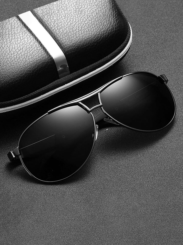 Men's Metal Large Frame Sunglasses Frog Mirror Driver Polarized Sunglasses от Newchic WW