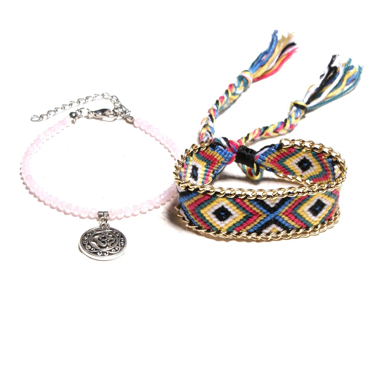 Ethnic Double Layer Anklets Beach Statement Anklets Retro Weaving Women Anklets