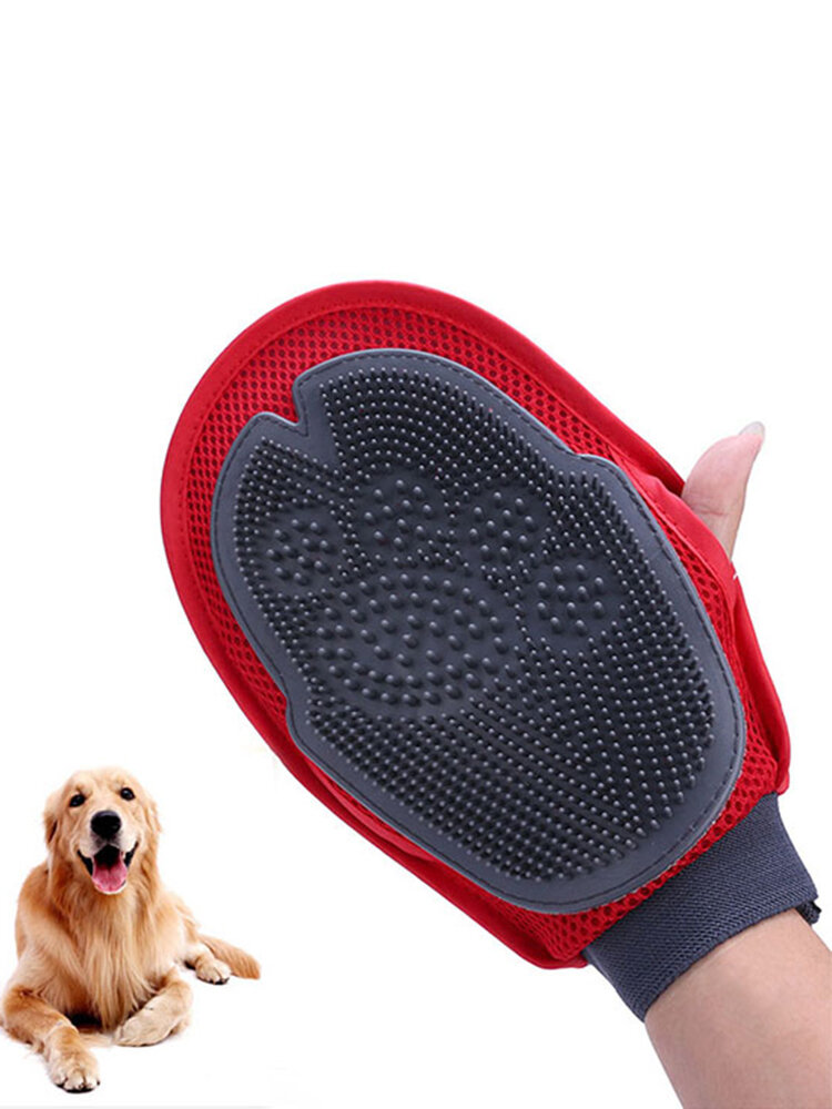 Bath Cleaning Brush Glove Pet Dog Cat Massage Hair Fur Removal Grooming Groomer Wash