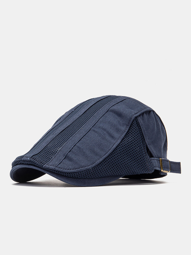 

Collrown Men Mesh Breathable Casual Outdoor Sunshade Forward Hat Flat Hat Beret, Navy;black;khaki