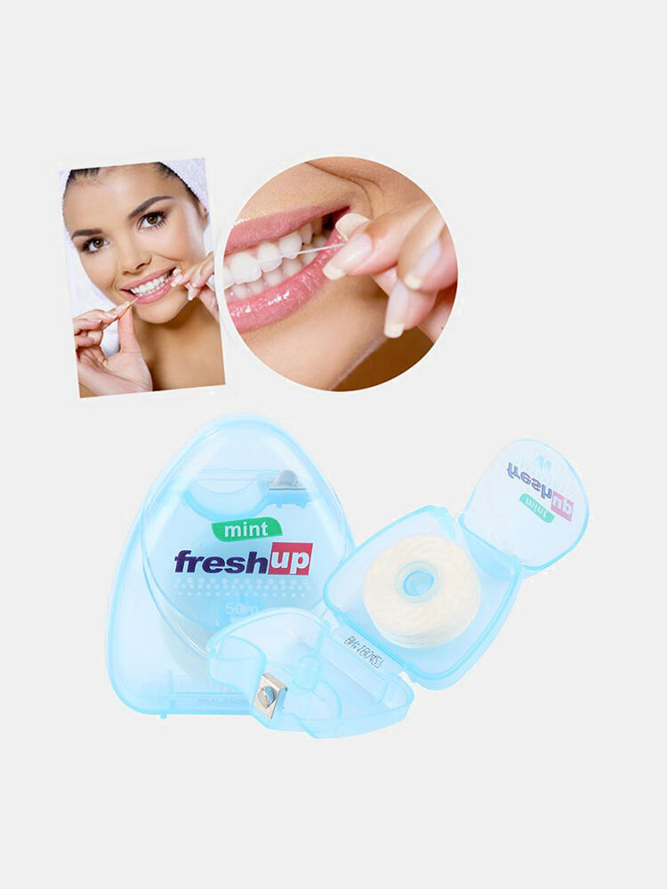 Portable 50M Micro-Wax Dental Floss Clean Teeth Reduce Tooth Decay Gum Disease Oral Care