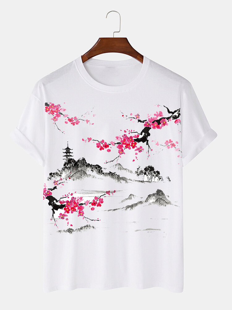 

Plum Blossom Chinoiserie T-Shirt, White