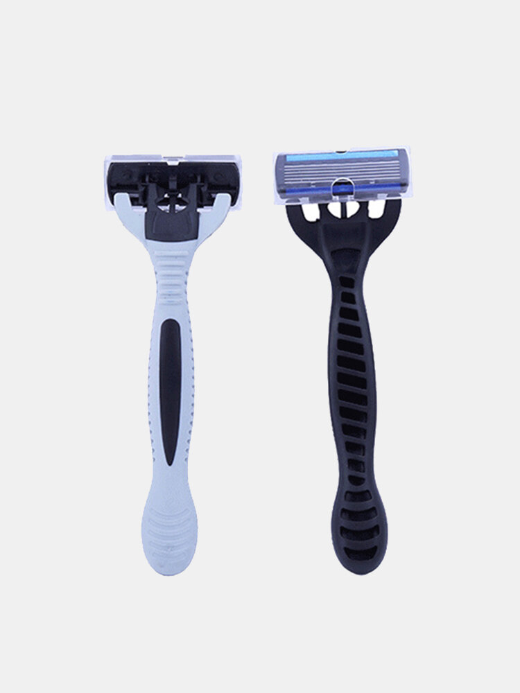 1 Pair Manual Razor 6-Layers Safety Razor Blades Face Care shaver Beard Disposable Razor