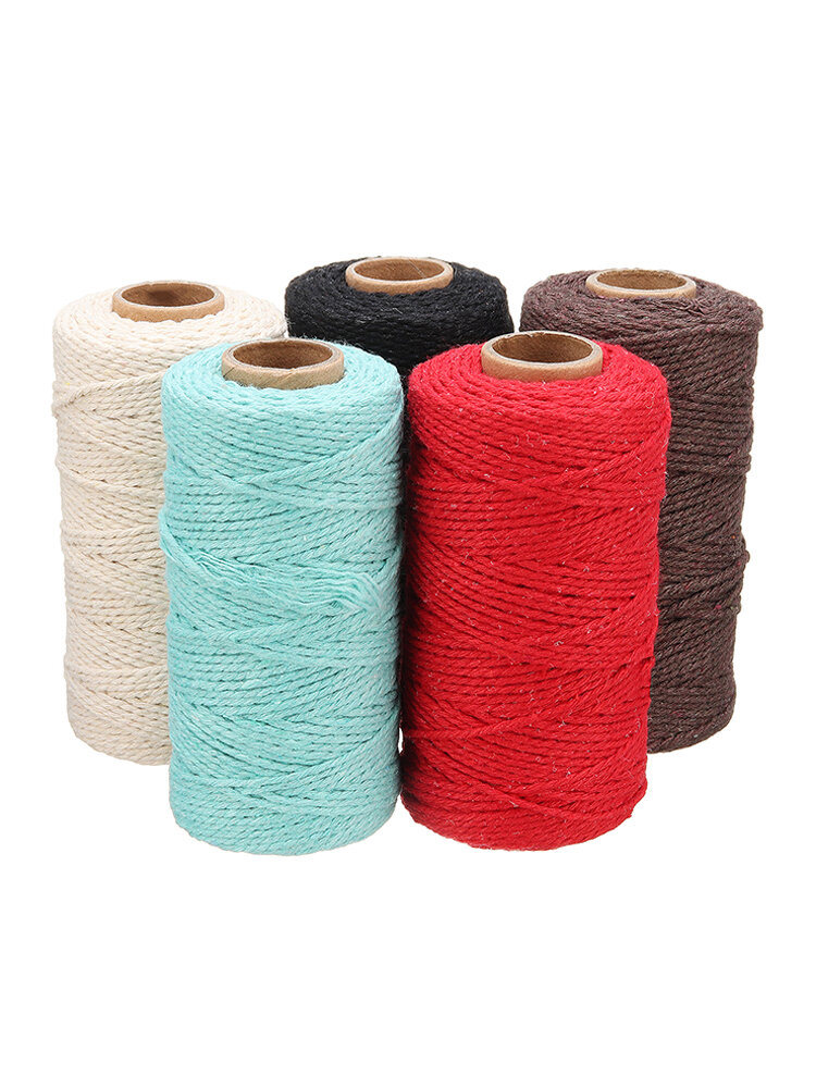 

100% Craft Twine Rustic String Natural Cotton Rope Macrame Linen Cord Jute, Coffee;red;light blue;off white;black