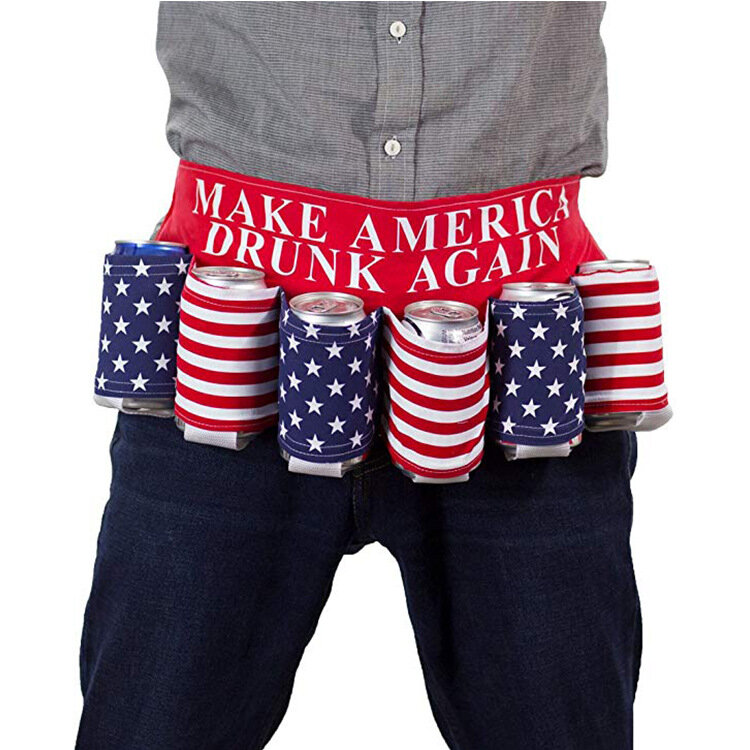 

Novel USA America Themed Drink Stand Beer Belt Beverage Holder Creative Picnic Party Universal Drink Belt