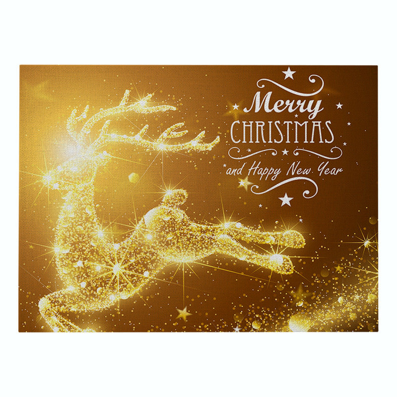 Serie de impresión dorada Alfombrillas de algodón navideñas Alfombrilla de tela para el hogar Suministros de cocina Alfombrilla occidental