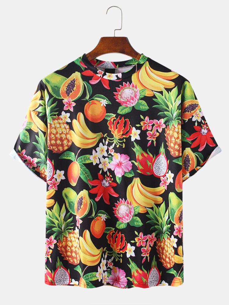 Men Fruit Print Casual T-Shirt
