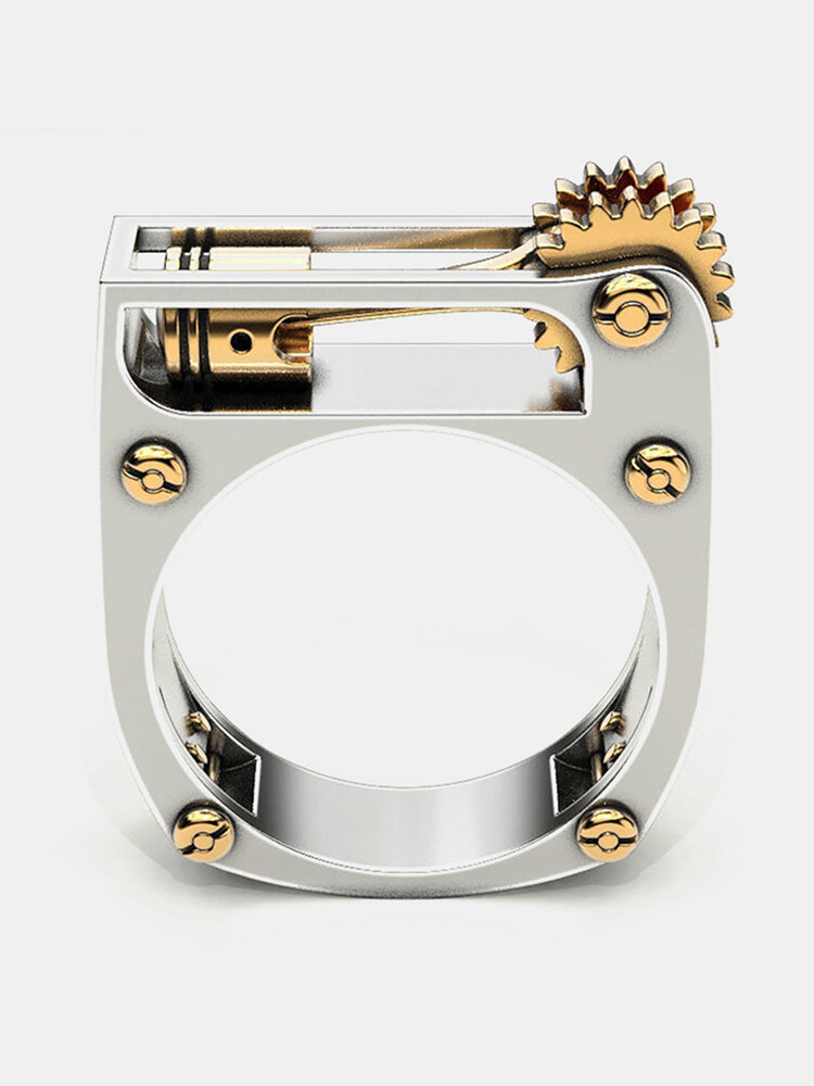 1 Pcs Trendy Punk Creative Mechanical Shape Alloy Ring