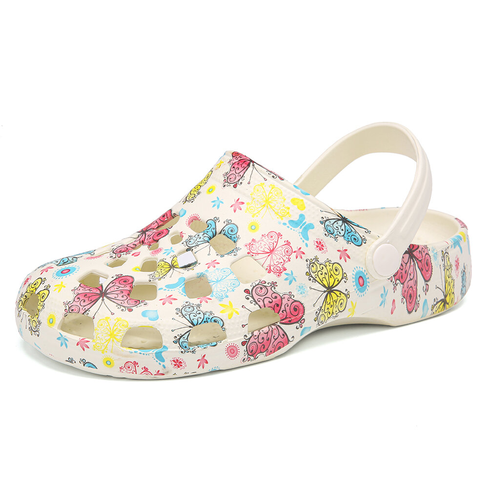 

SOCOFY 2 in 1 Slip-on & Slingback Clogs Mules Butterfly Floral Waterproof Non-slip Working Nursing Shoes, White;purple;pink