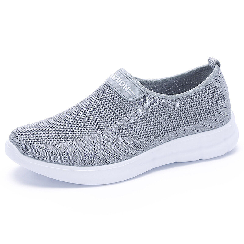 Men Knitted Fabric Comfy Breathable Slip On Casual Walking Shoes