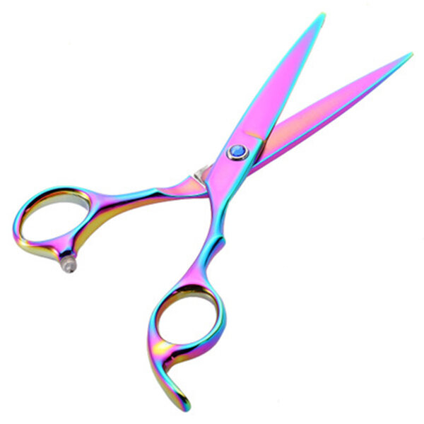 Stainless Steel 6 Inch Hairdresser Scissors Shear Hair Salon Tools Rainbow Color