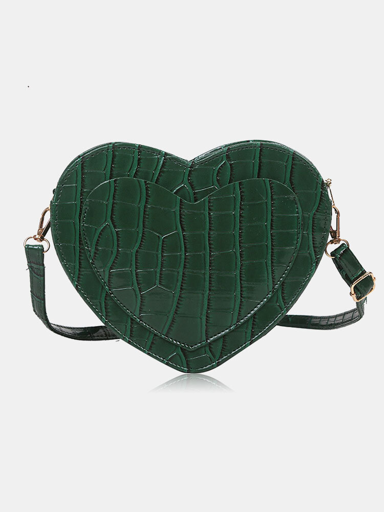 Heart-shaped Embossed Crossbody Bag Shoulder Bag