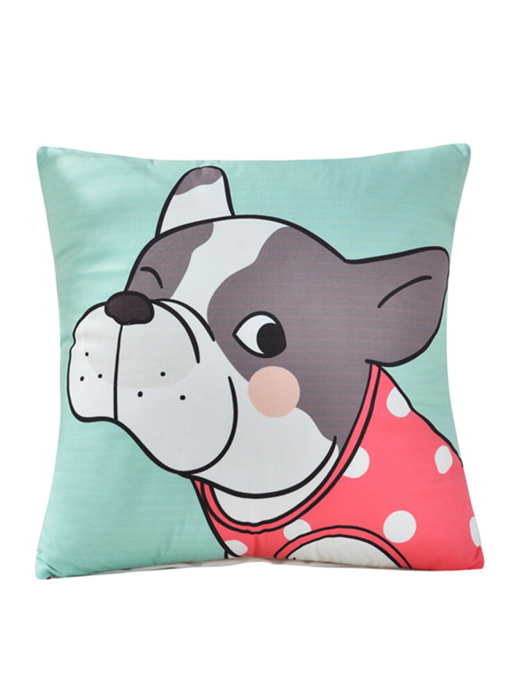 45*45 cm Cute Animals Cushion Cover Dog Cat Cartoon Pattern House Decor Pillowcase