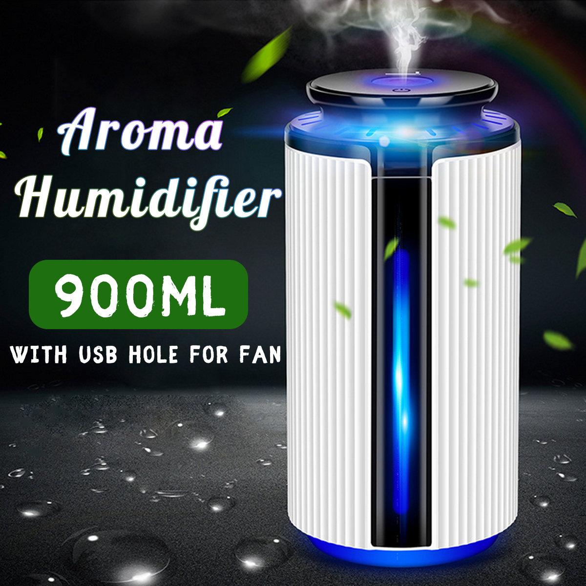 

900ml Home Humidifier 7 Color LED LightPurify Air Beauty Aromatherapy Essential Oil Diffuser
