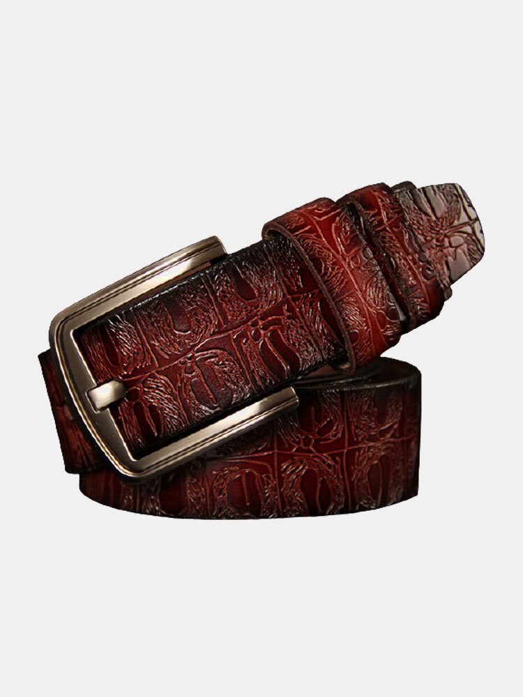 125CM Men High Quality Genuine Cowhide Leather Belt Strap Casual Pin Buckle Jeans Belt