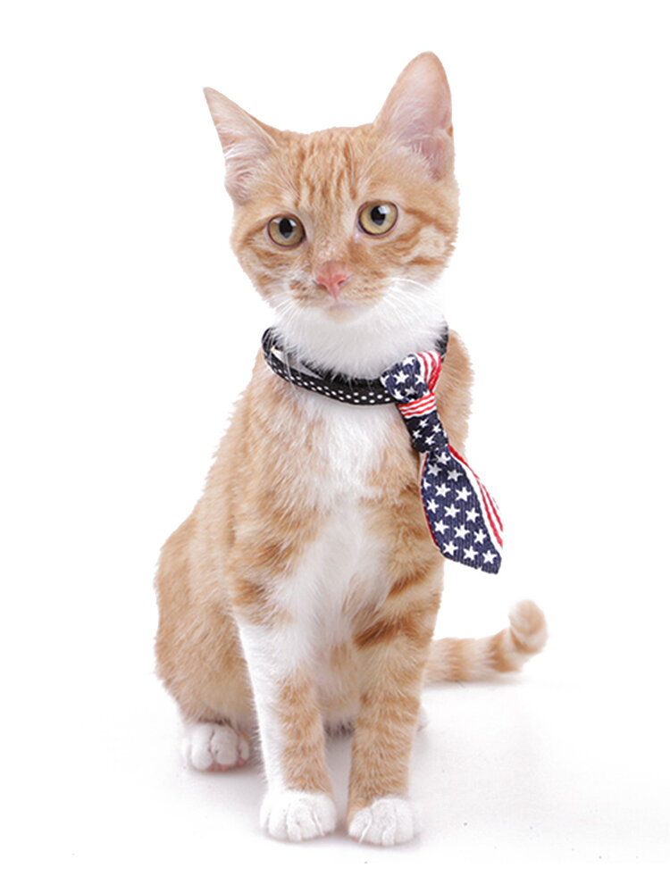 Adjustable Cat Pet Kitty Bow Tie Necktie Collar With Bells Grooming Accessories For Small Puppy Dog