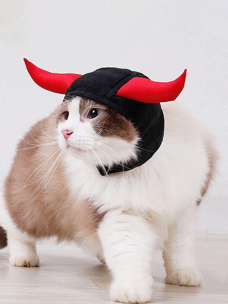 Christmas Pet Supplies Cat Pet Headgear Cat Puppy Horns Transformation Hat Headscarf