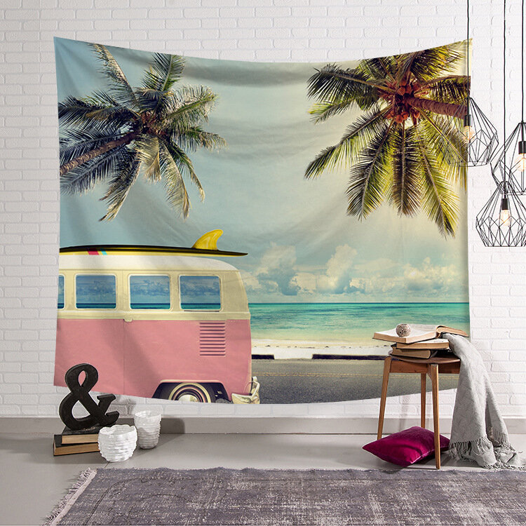 

Beach Scenic Seaside Yoga Mat Letter Summer Relax Wall Hanging Tapestry