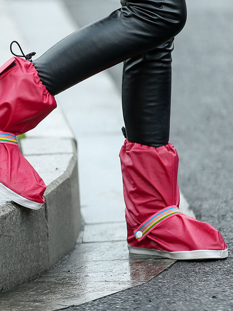 4 Colors Waterproof Men Women Rain Boots Cover Non-slip Rainbow Rain Boots