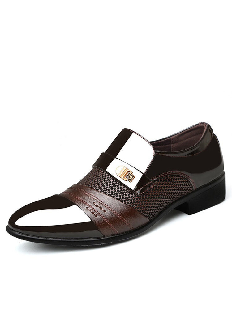 Large Size Men Stylish Splicing Slip On Business Formal Dress Shoes