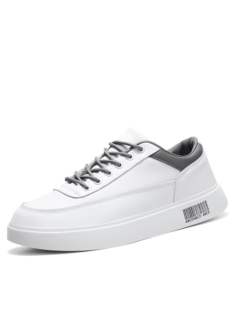 

Men Platform Comfy Non Slip Casual Court Sneakers Skate Shoes, White gray;white brown;white black