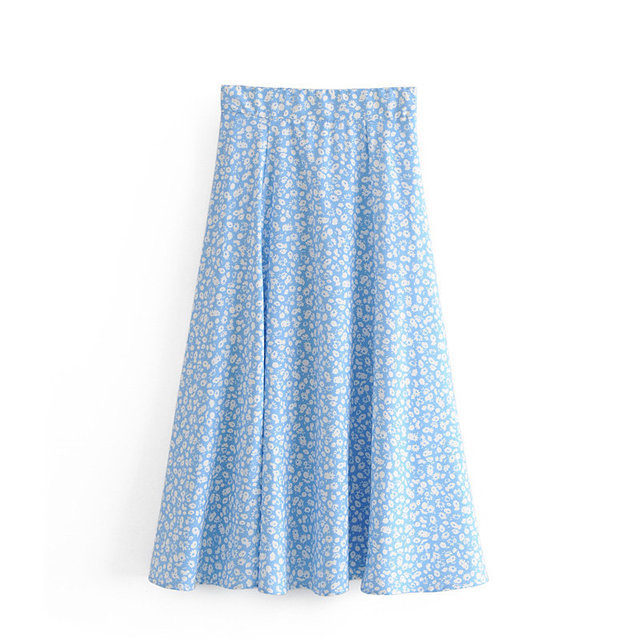 Single Spanish Za Women's Season New Small Fresh Flower Print Skirt