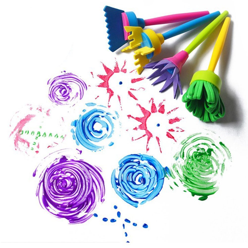 Kids Texture Painting Set 16pcs Sponge Brush Tools Creative Fun Kid Drawing Kits DIY Child Painting 
