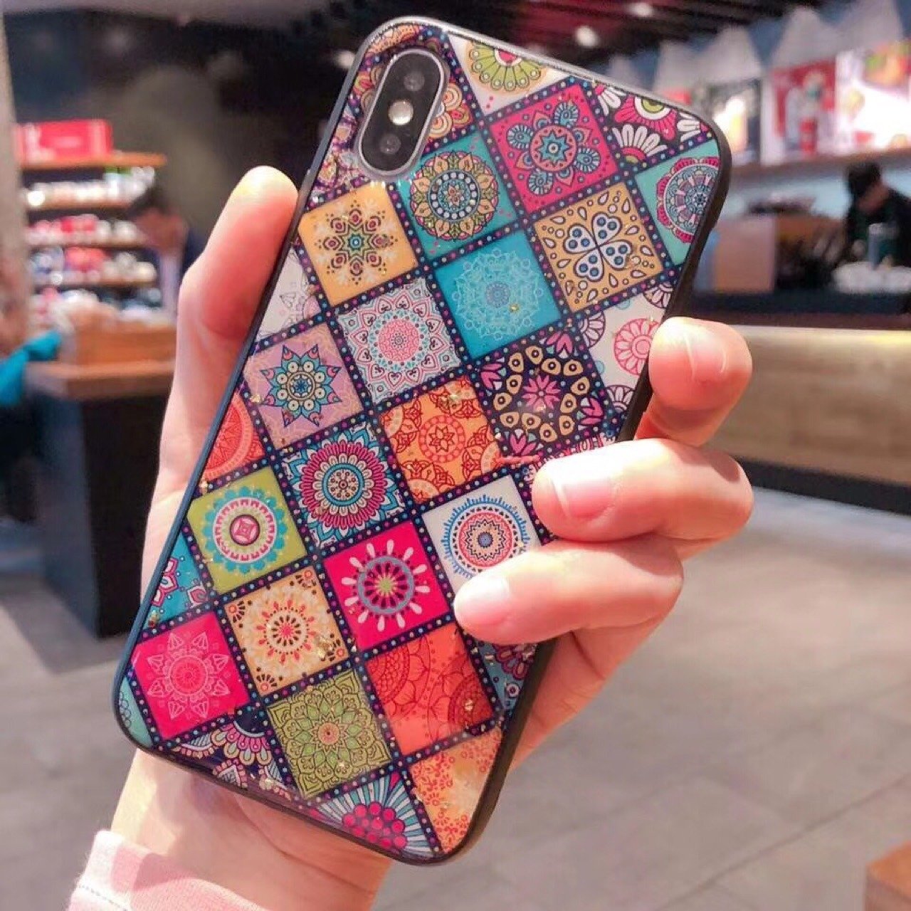 Women Vogue Colored Rhombic Plastic Phone Case Back Cover Anti-fall For iPhone