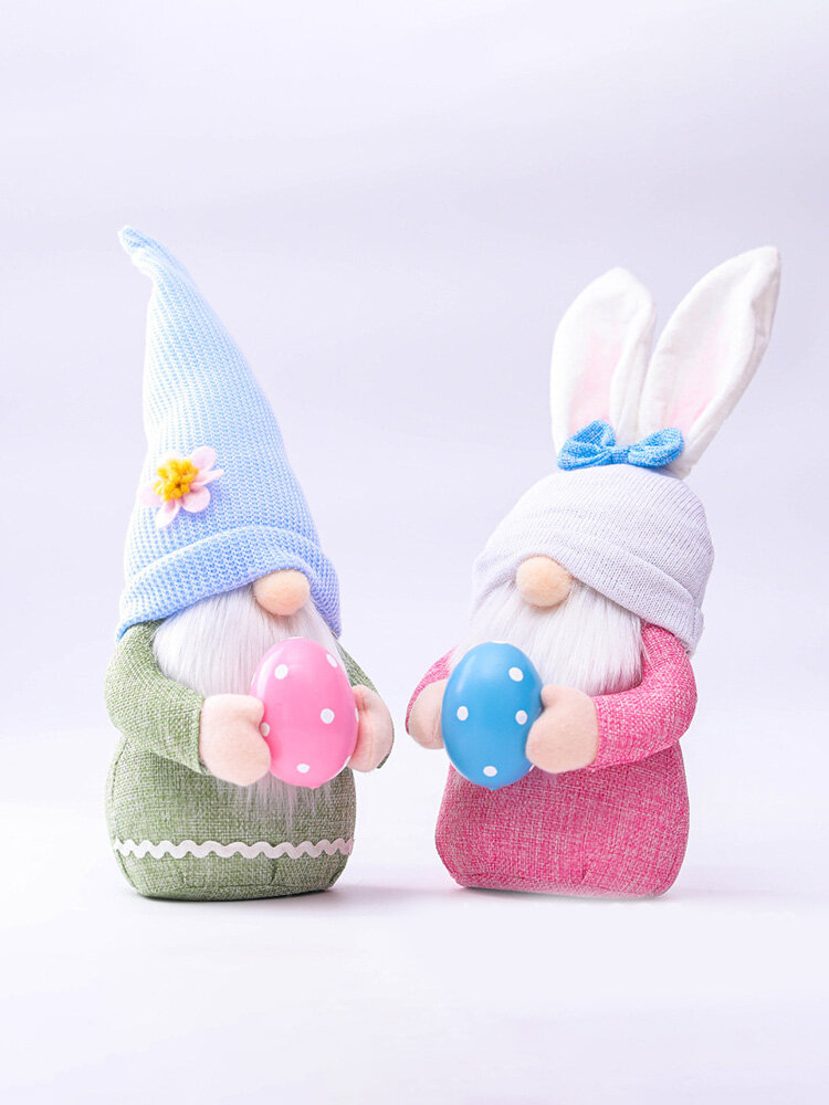 

1PC Easter Faceless Doll Plush Elf Dwarf Bunny Gnome Decoration Desk Ornament Bring Good Luck Family Kids Toys Party Dec, Green