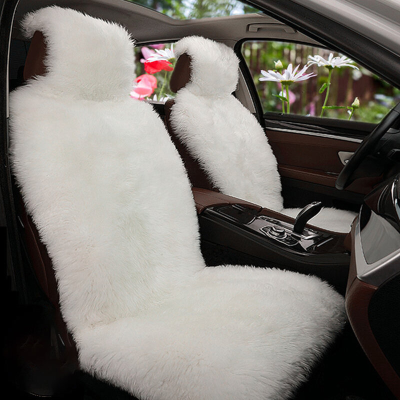 

Universal Long Plush Car Front Seat Cover Winter Soft Warm Imitation Wool Seat Slipcover, White;wine red;pink;gray;black