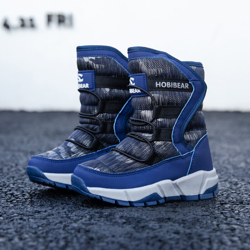 

HOBIBEAR Unisex Kids Waterproof Warm Comfy Slip Resistant Winter Snow Boots, Rose;blue;black;gray
