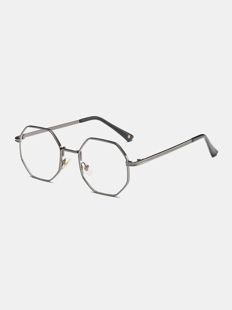 

Polygon Eyeglasses Retro Thick Edge Optical Glasses Anti-Blue Ray Glasses Eye Care, Black;gun&gray