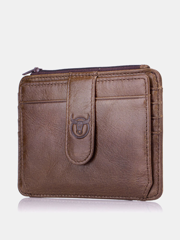 Genuine Leather Card Holder RFID Antimagnetic Vintage Wallet For Men