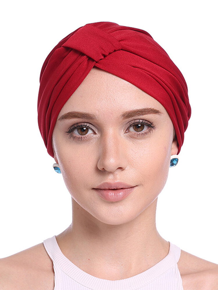 

Elastic Beanie Hat UV Protect Hair Accessory, Grey;red;black;navy;beige;pink