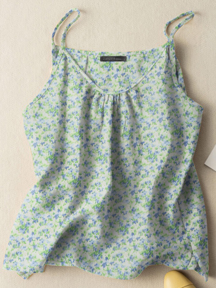 

Women Allover Ditsy Floral Print Vacation Spaghetti Strap Cami, Green;pink;yellow;purple