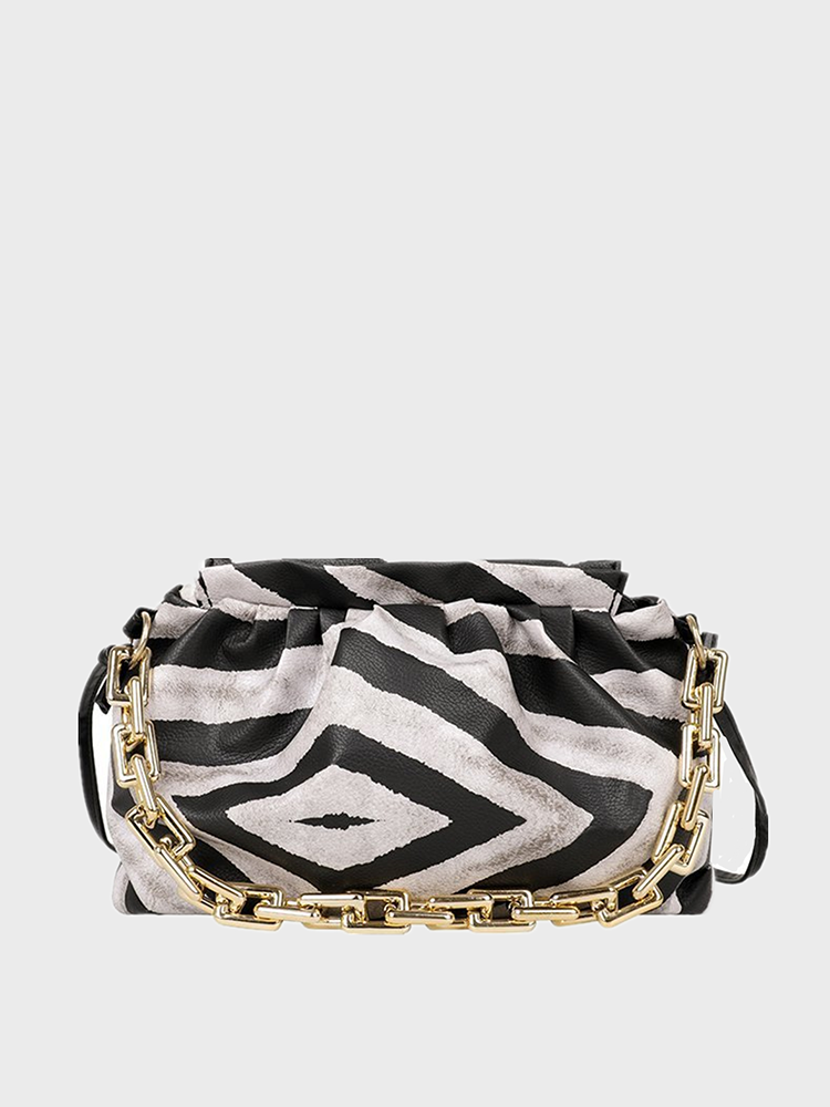 Women Chain Zebra Pattern Prints Shoulder Bag Handbag Satchel Bag