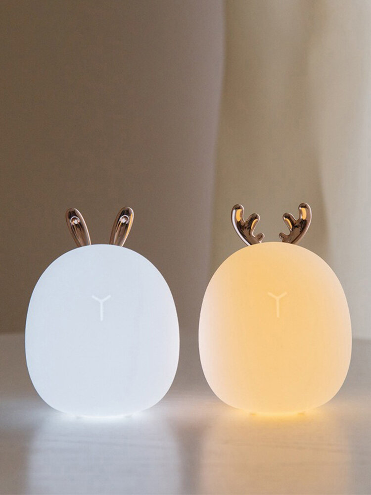 Cute Deer Rabbit Style LED Night Light 3D Silicone Stress Reliever USB Night Lamp Novelty