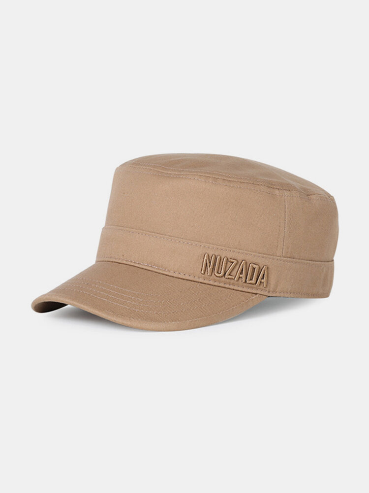 Unisex Cotton Flat Top Caps Casual Adjustable Sunshade Military Hat 