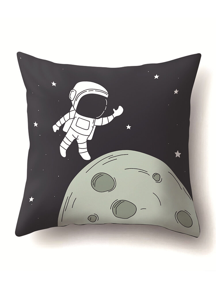 1Pc Astronaut Creative Pillow Caso Fronhas impressas Capas de almofadas Capa de almofada de sofá