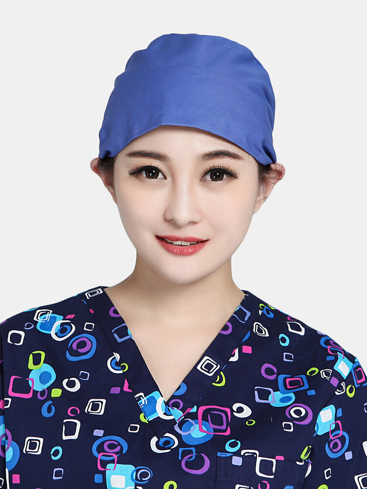 Doctor's Surgical Cap Beauty Strap Solid Color Beautician Hat Scrub Caps