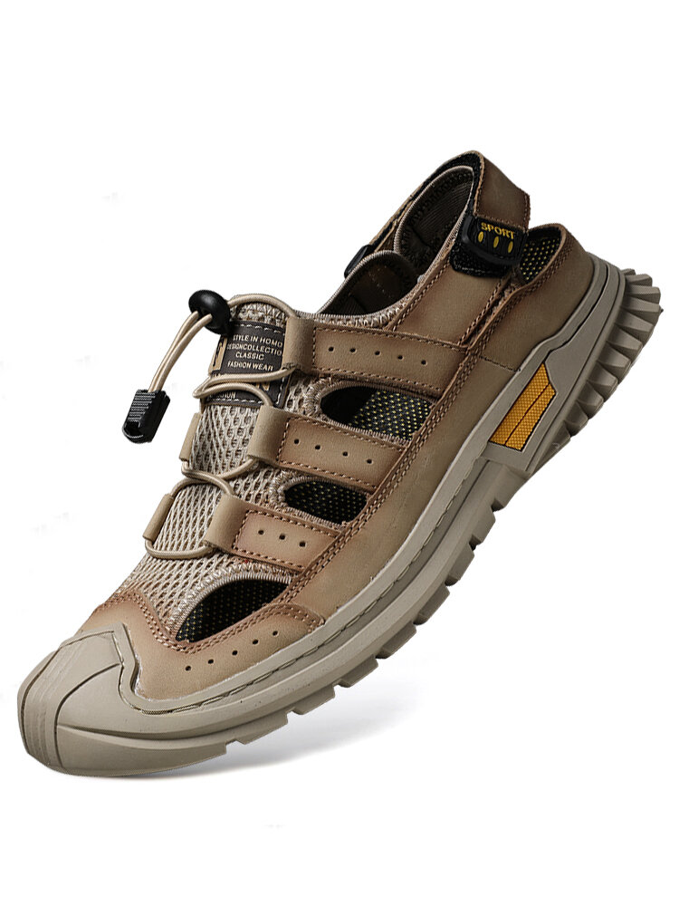 Men Outdoor Anti-collision Toe Hollow Water Beach Casual Sandals